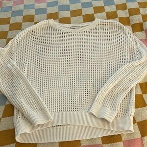 Calvin Klein Jeans white mesh sweater